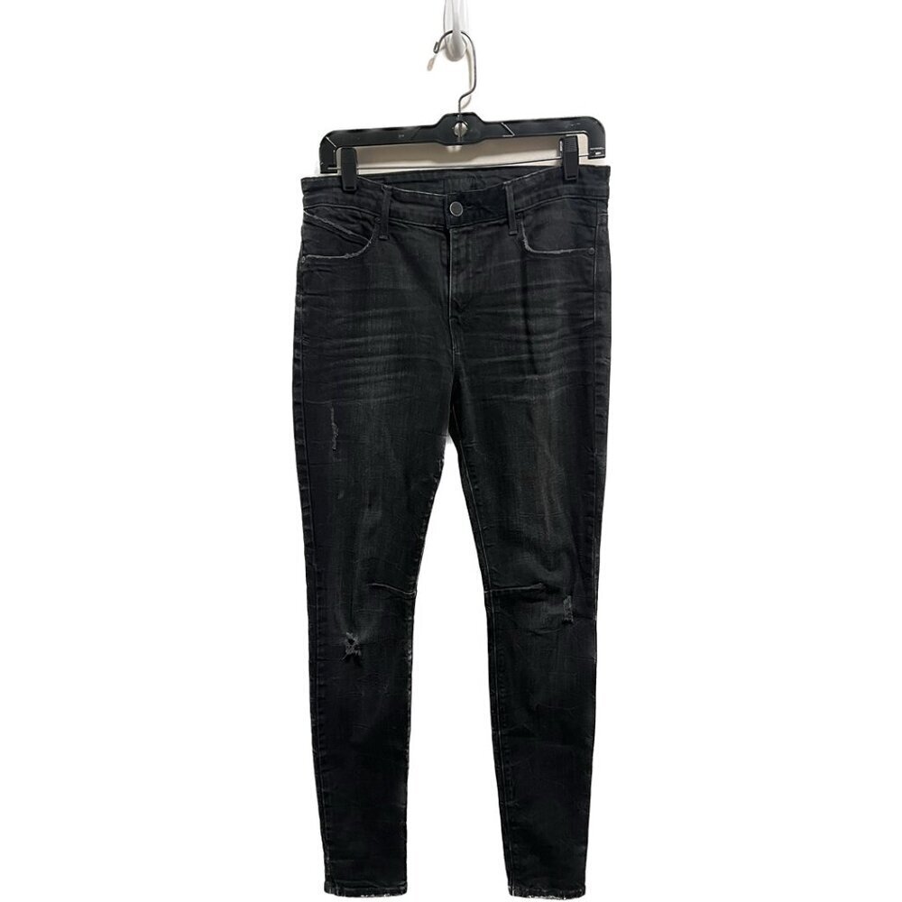 RTA GREY/BLACK JEANS COTTON/SPANDEX DISTRESSED SKINNY GRUNGE QUIET LUXURY CASUAL